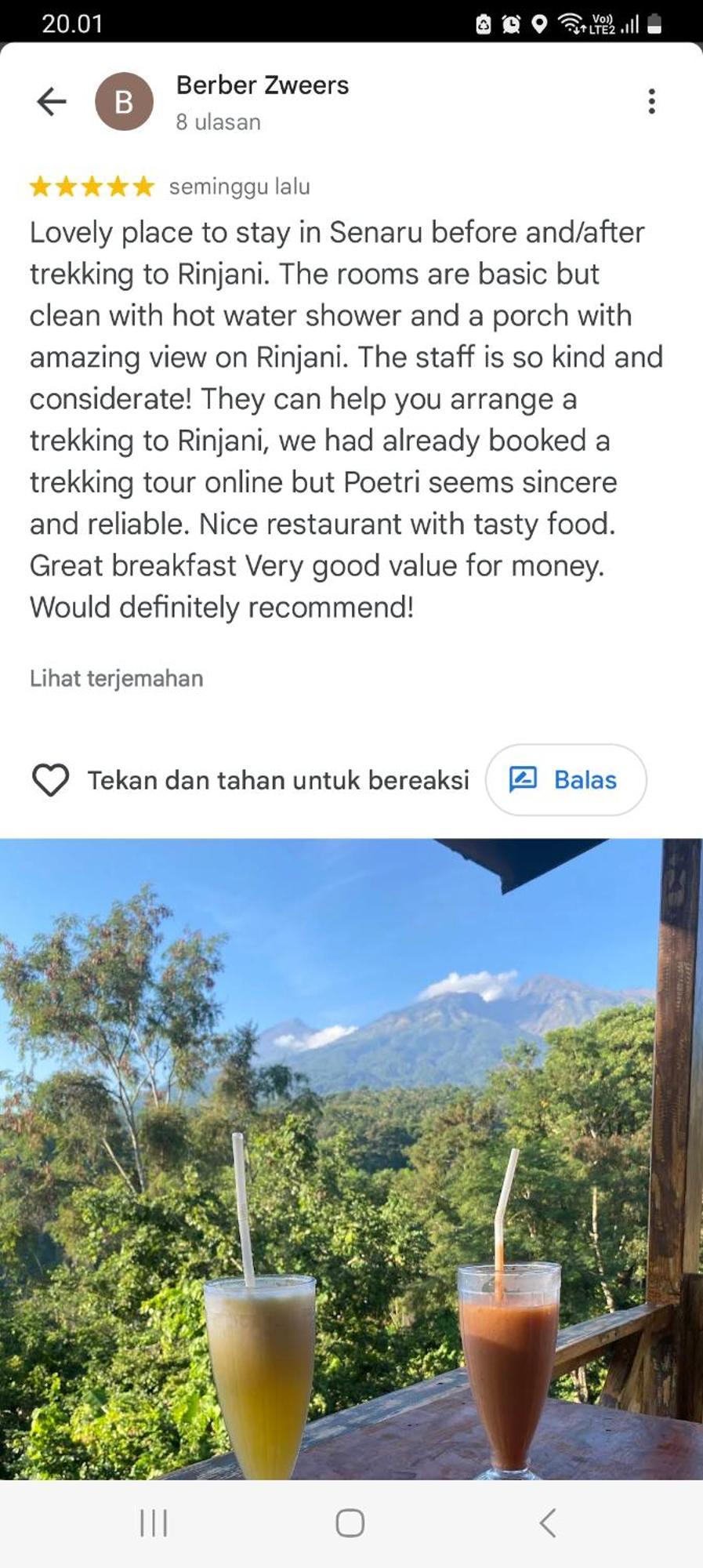 Poetri Bungalow & Restaurant Senaru Bagian luar foto